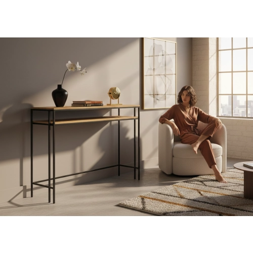 KONSOLA - REGAŁA Z DREWNA LITEGO DĄB OLCHA JESION SKD-375